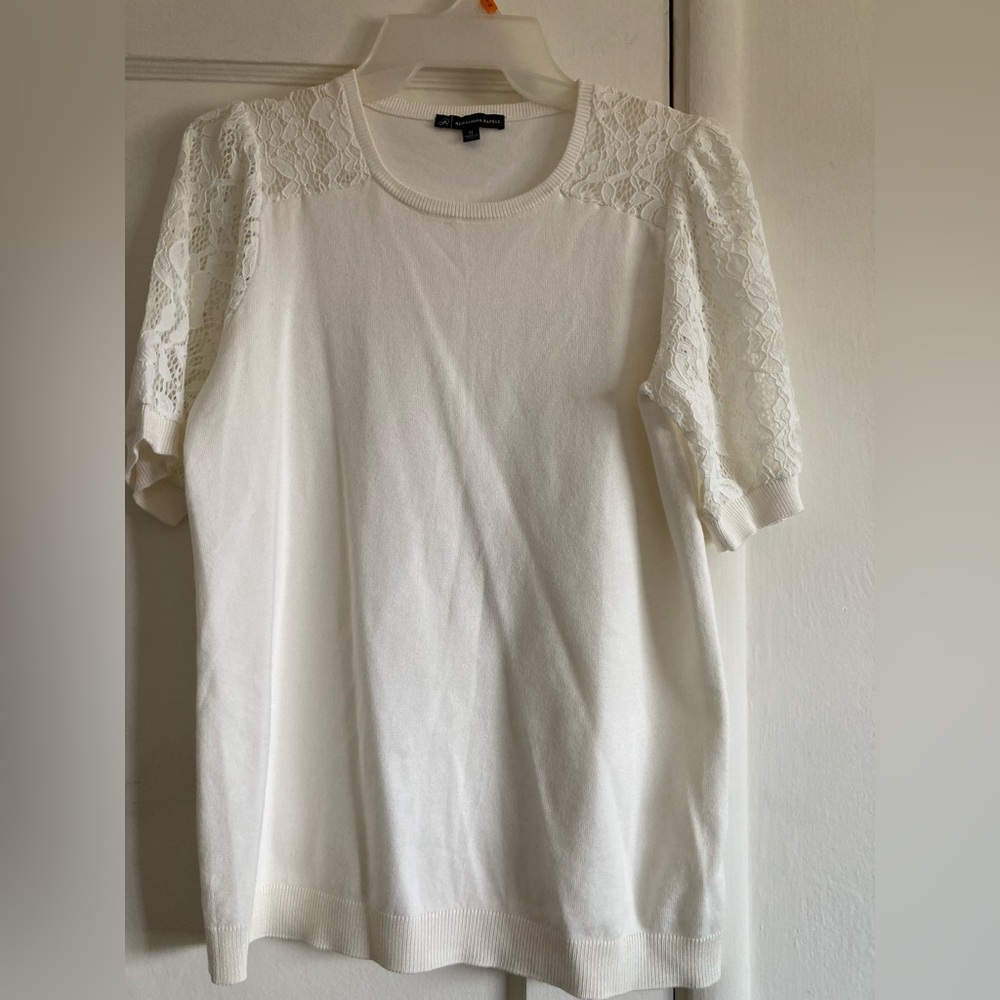 Adrianna Papell White Relaxed Blouse